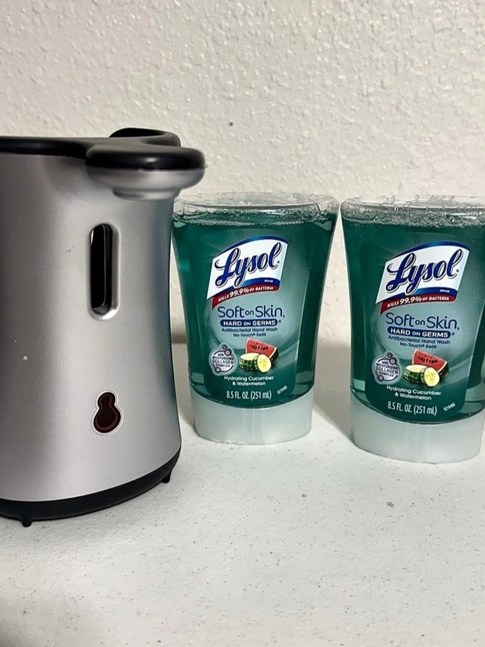Lysol Soft on Skin Antibacterial Hand Wash Automatic Dispenser Set Cucumber Wate